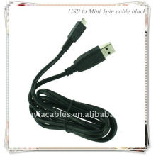 USB NEGRO AL MINI 5PIN cable USB Tipo A Macho a Tipo Mini B 5 pines Macho 1,5meter 5ft